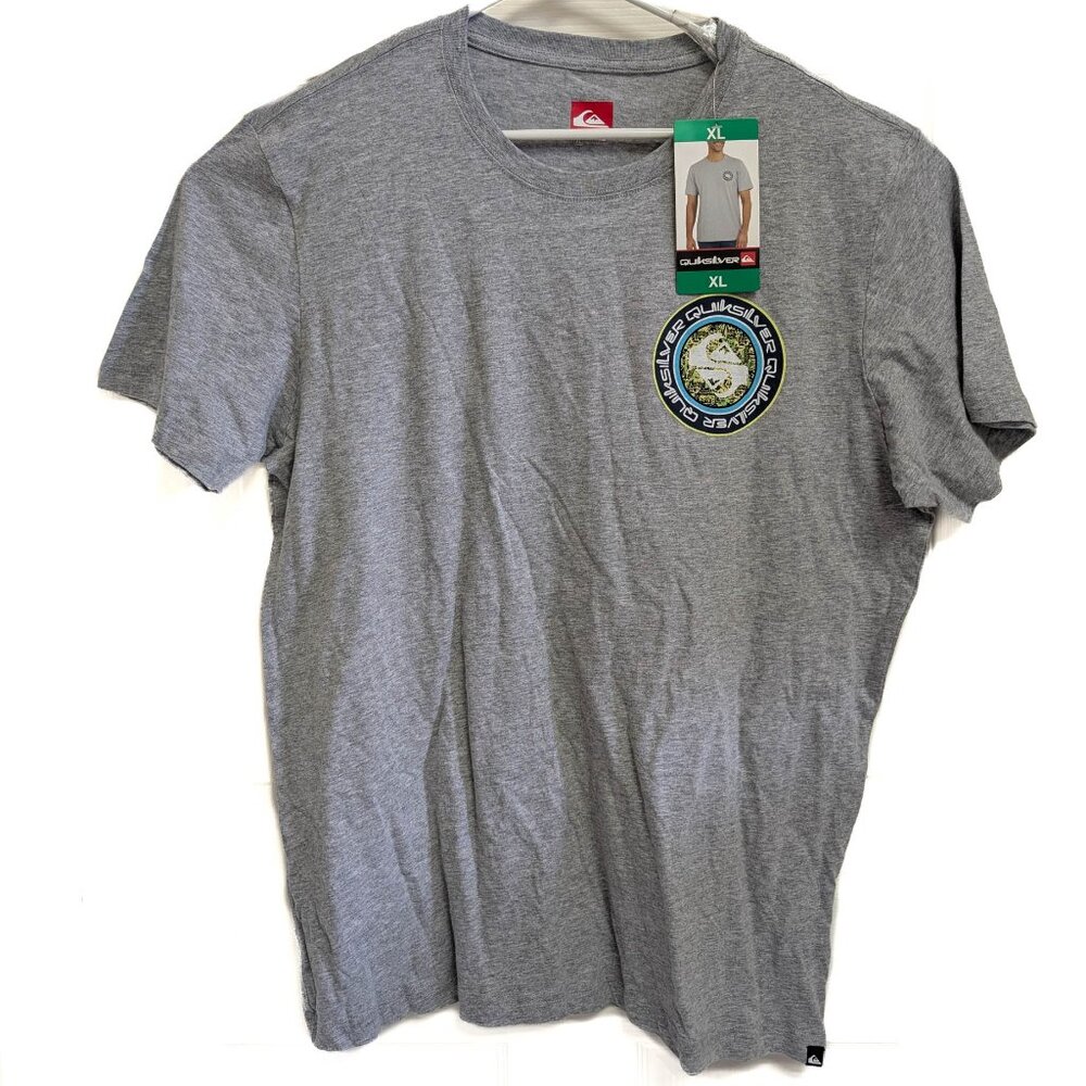 Quiksilver Men's Short Sleeve Graphic Tee T-Shirt Size XL Gray Heather NWT NEW